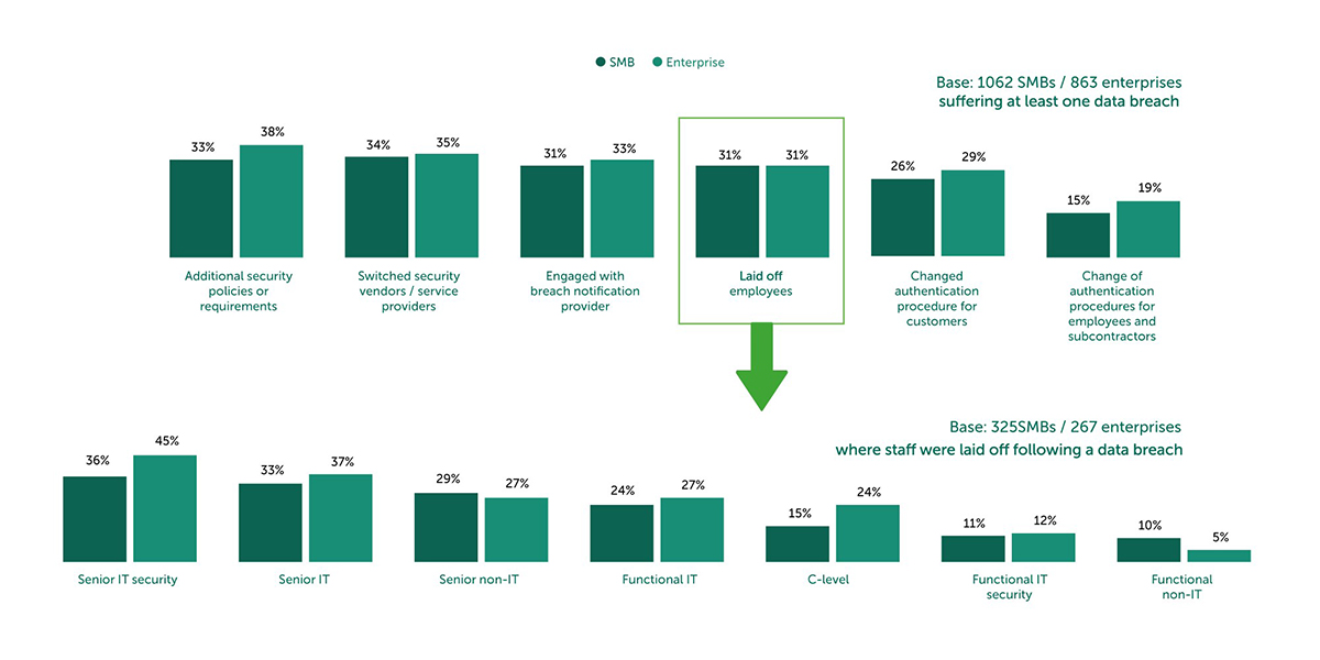 Breakdown of job losses as a result of data breaches. Source: ‘From Data Boom to Data Doom’